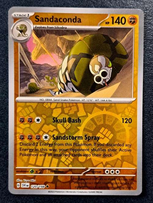 Pokemon Trading Cards - Sandaconda - 120/198 - Reverse Holo - Scarlet & Violet Base Set - NM