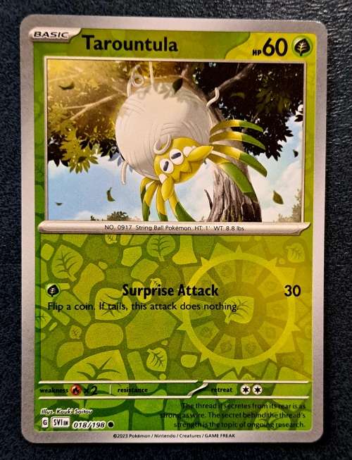 Pokemon Trading Cards - Tarountula - 018/198 - Common Reverse Holo - Scarlet & Violet Base Set - NM