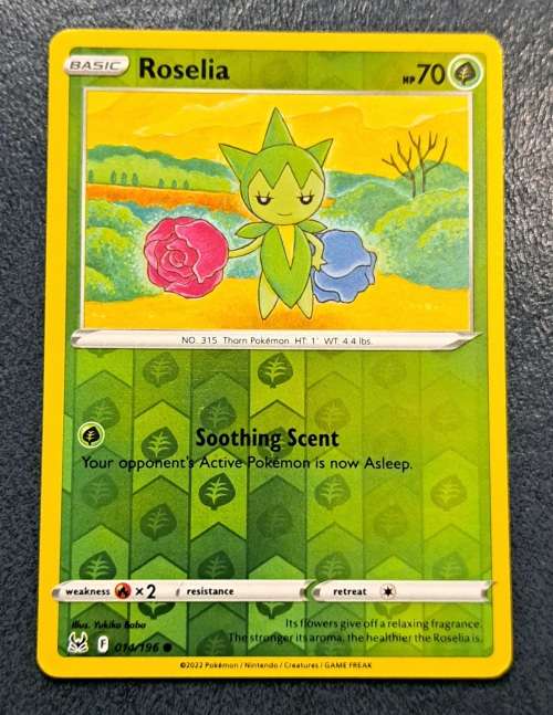 Pokemon Trading Cards - Roselia - 014/196 - Reverse Holo - Lost Origin - NM
