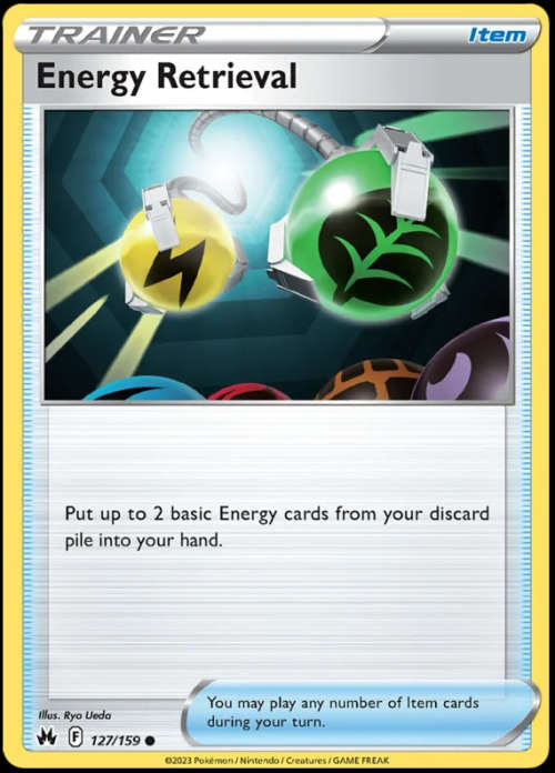 Pokemon Trading Cards -  Energy Retrieval - 127/159 - Common - Crown Zenith - NM