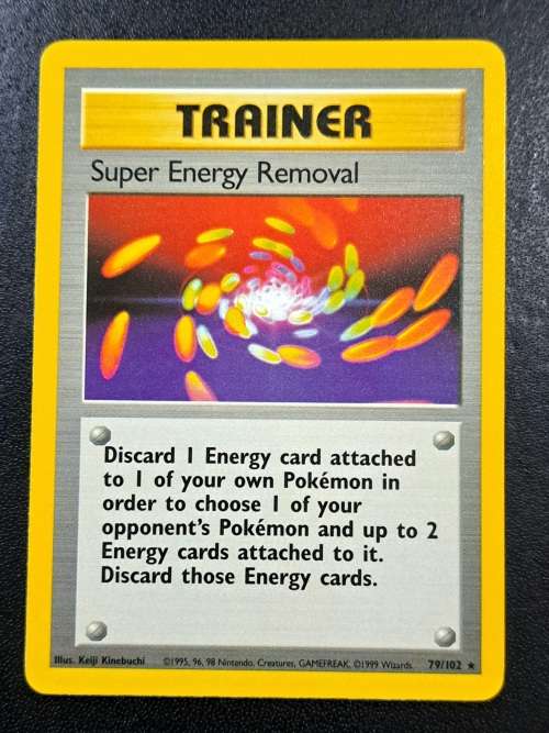 Pokemon Trading Cards - Super Energy Removal - 79/102 - Rare  - 1999 Base Set Unlimited - LP/NM