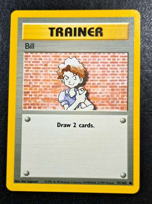 Pokemon Trading Cards - Bill - 91/102  - 1999 Base Set Unlimited - LP/NM