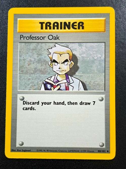 Pokemon Trading Cards - Professor Oak - 88/102  - 1999 Base Set Unlimited - LP/NM