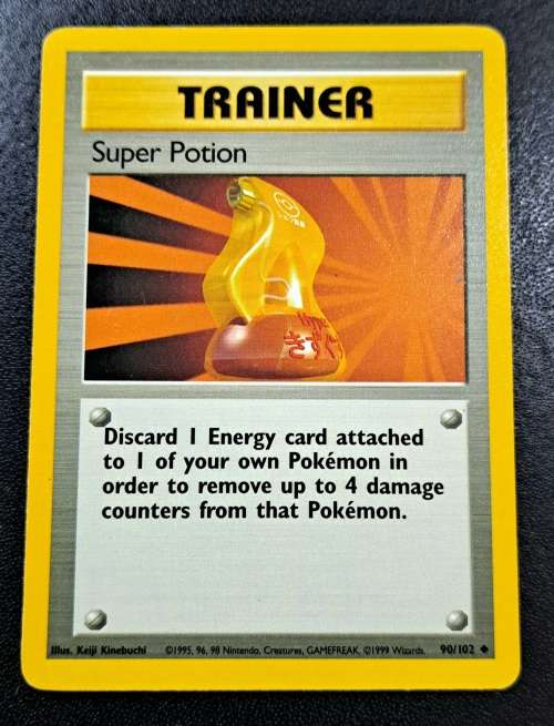 Pokemon Trading Cards - Super Potion - 90/102  - 1999 Base Set Unlimited - LP/NM