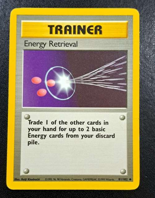 Pokemon Trading Cards - Energy Retrieval - 81/102  - 1999 Base Set Unlimited - LP/NM