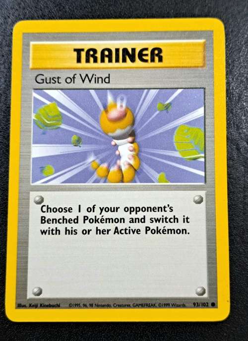 Pokemon Trading Cards - Gust of Wind - 93/102  - 1999 Base Set Unlimited - LP/NM