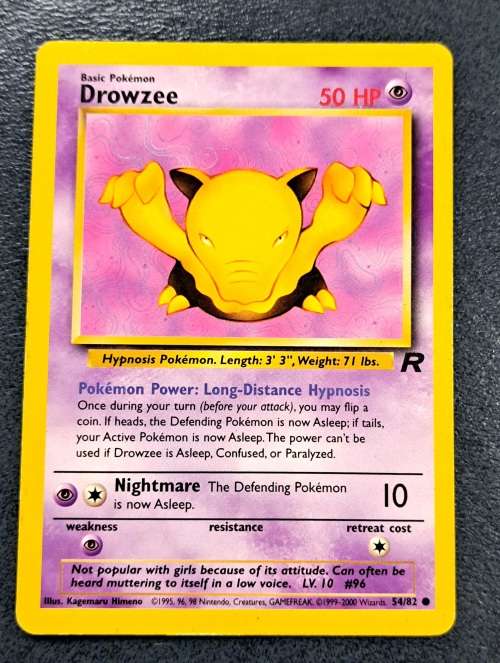 Pokemon Trading Cards - Drowzee - 54/82 - 2000 Team Rocket Unlimited - LP/NM