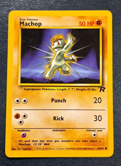 Pokemon Trading Cards - Machop - 59/82 - 2000 Team Rocket Unlimited - LP/NM