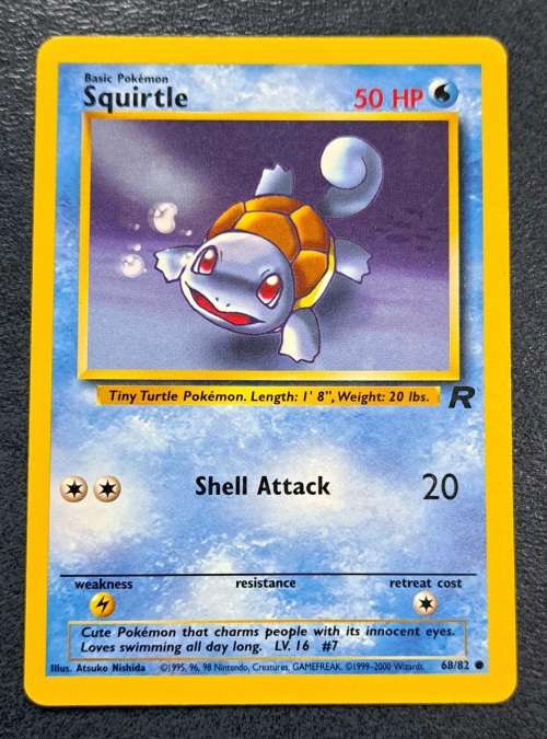 Pokemon Trading Cards - Squirtle - 68/82 - 2000 Team Rocket Unlimited - LP/NM
