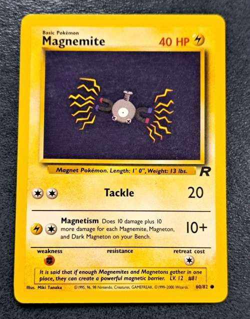 Pokemon Trading Cards - Magnemite - 60/82 - 2000 Team Rocket Unlimited - LP/NM