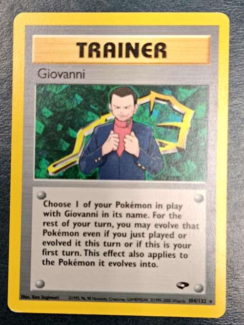 Pokemon Trading Cards - Giovanni - 104/132 - Rare - 2000 Gym Heroes Unl - LP/NM