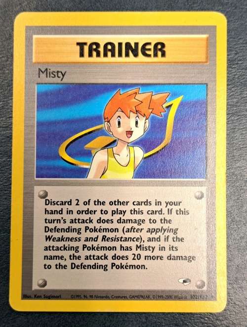 Pokemon Trading Cards - Misty - 102/132 - Rare - 2000 Gym Heroes Unl - LP/NM