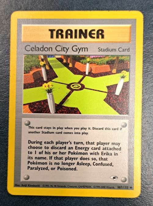 Pokemon Trading Cards - Celadon City Gym - 107/132 - 2000 Gym Heroes Unl - LP/NM