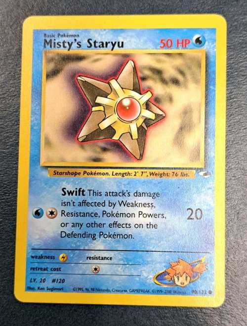 Pokemon Trading Cards - Misty`s Staryu - 90/132 - 2000 Gym Heroes Unl - LP/NM