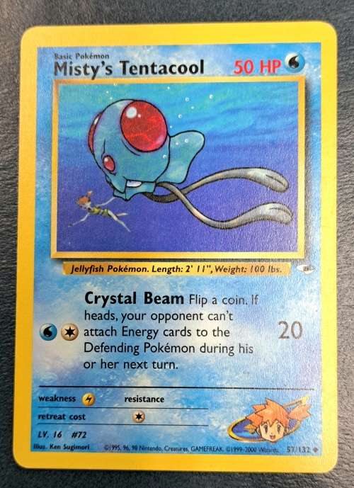 Pokemon Trading Cards - Misty`s Tentacool - 57/132 Gym Heroes Unl - LP/NM
