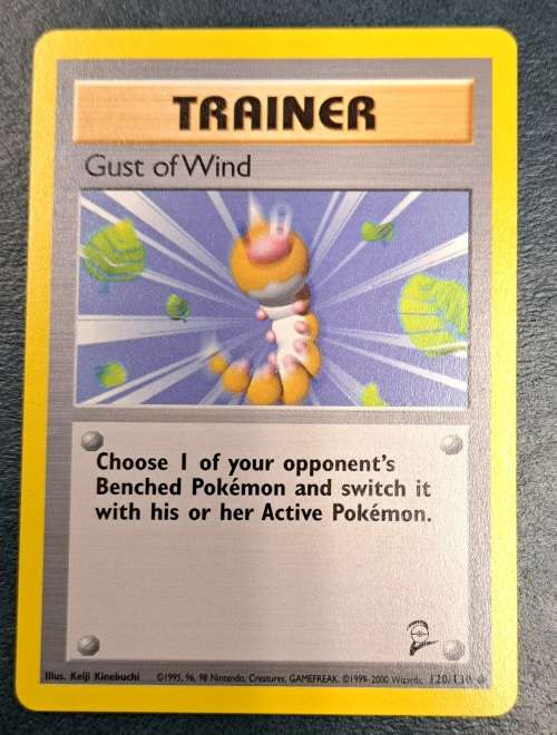 Pokemon Trading Cards - Gust of Wind - 120/130 - 2000 Base Set 2 Unl - LP/NM