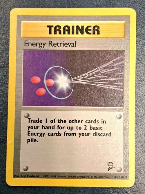 Pokemon Trading Cards - Energy Retrieval - 110/130 - 2000 Base Set 2 Unl - LP/NM