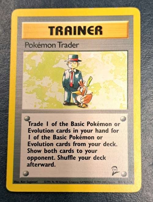 Pokemon Trading Cards - Pokemon Trader - 106/130 - Rare - 2000 Base Set 2 Unl - LP/NM