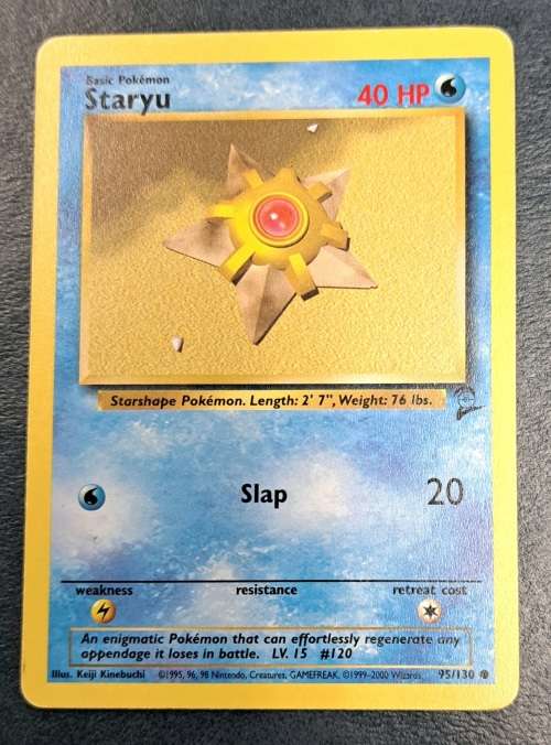 Pokemon Trading Cards - Staryu - 95/130 - 2000 Base Set 2 Unl - LP/NM