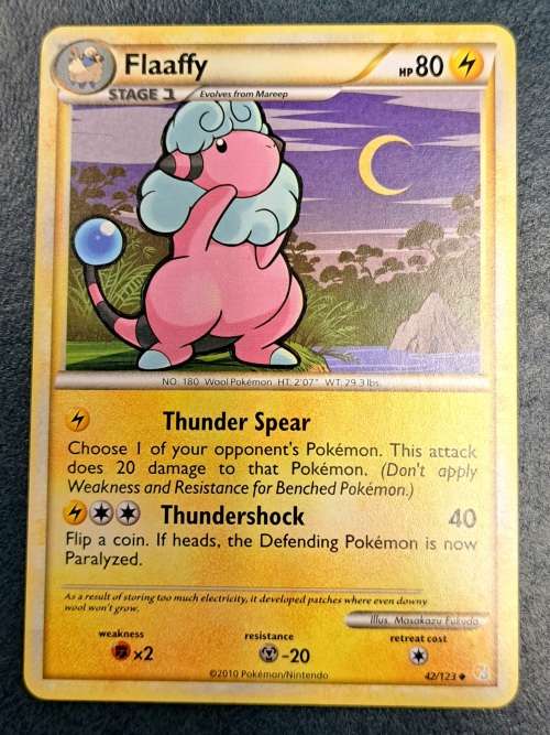 Pokemon Trading Cards - Flaaffy - 42/123 - Heart Gold Soul Silver - Rare NM
