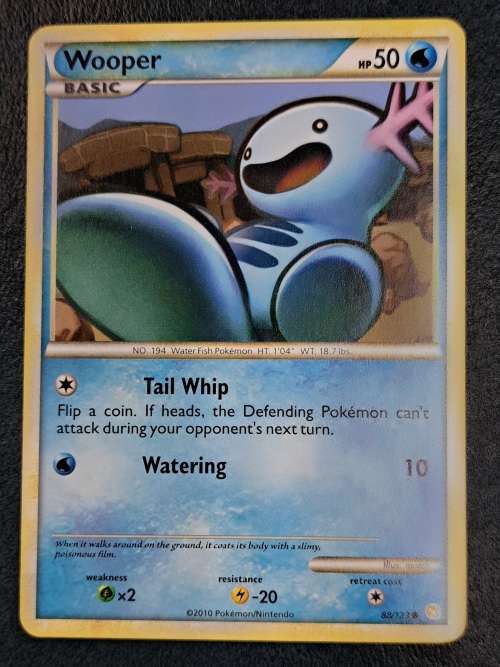 Pokemon Trading Cards - Wooper - 88/123 - Heart Gold Soul Silver - LP/NM