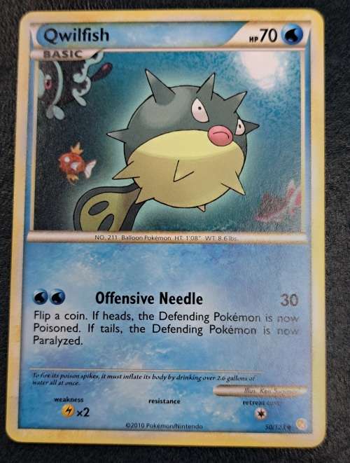 Pokemon Trading Cards - Qwilfish - 50/123 - Heart Gold Soul Silver - LP/NM