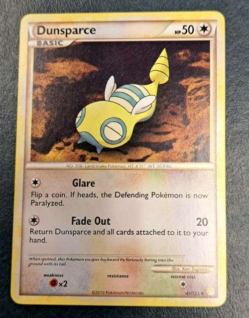 Pokemon Trading Cards - Dunsparce - 41/123 - Heart Gold Soul Silver - LP/NM