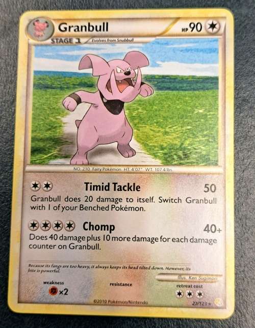 Pokemon Trading Cards - Granbull - 22/123 - Heart Gold Soul Silver - LP/NM