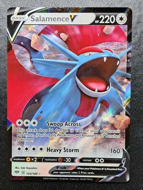 Pokemon Trading Cards -   Salamence V - 143/189 - Ultra Rare - Darkness Ablaze Singles NM