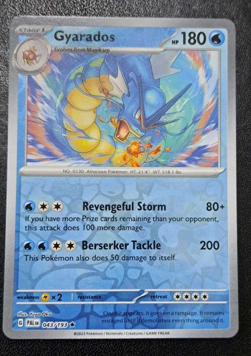 Pokemon Trading Cards -  Gyarados - 043/193 - Rare Reverse Holo - Paldea Evolved NM