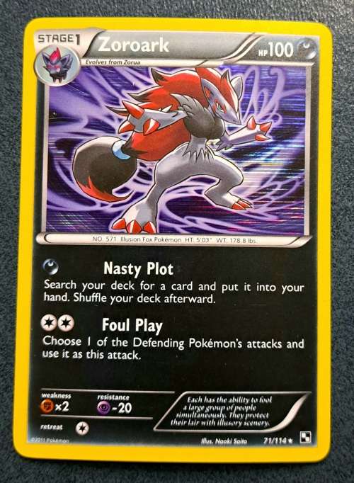 Pokemon Trading Cards - Zoroark - 71/114 - Holo Rare - Black & White Base Set - NM