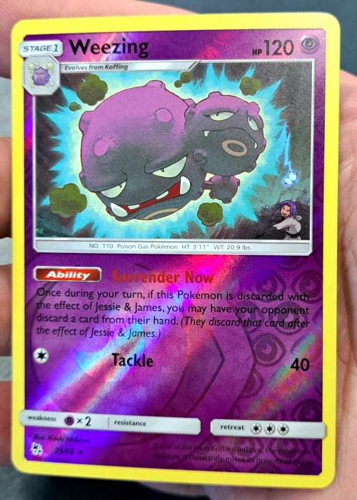 Pokemon Trading Cards - TCG - Weezing - 29/68 - Rare Reverse Holo - Hidden Fates - NM