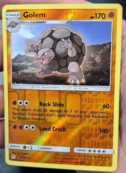 Pokemon Trading Cards - TCG - Golem - 35/68 - Rare Reverse Holo - Hidden Fates - NM