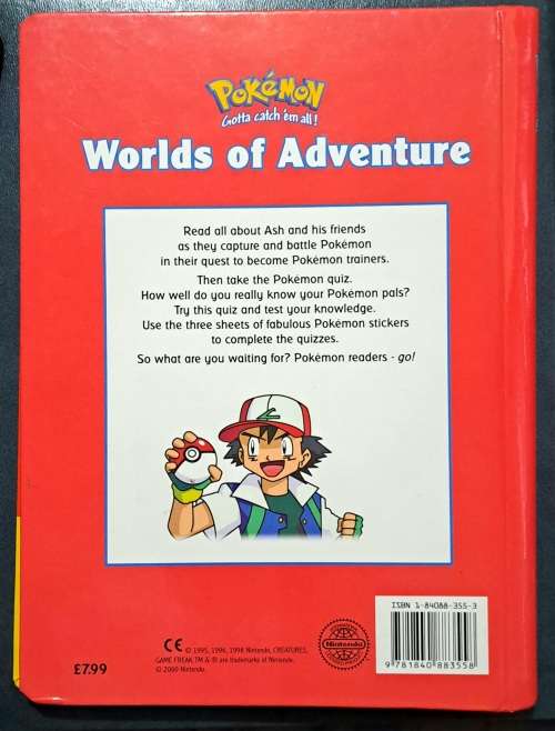 Rare 2000 Pokemon Worlds Of Adventure Hardcover Book Complete- Near Mint