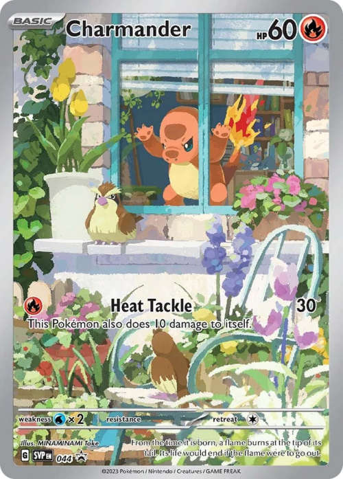Pokemon Trading Cards - TCG -  Charmander - SVP044 - Illustration Rare Promo - Obsidian Flames - NM