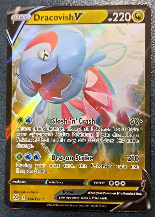 Pokemon Trading Cards - TCG -  Dracovish V - 114/172 - Ultra Rare - Brilliant Stars - NM