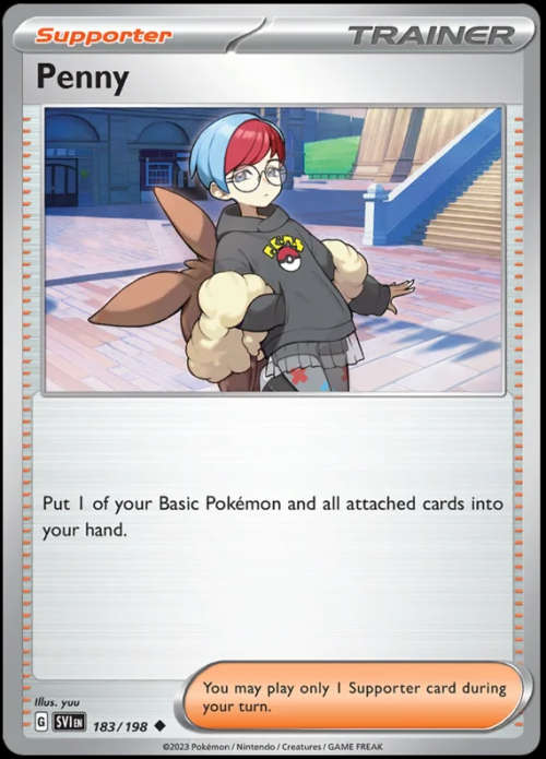 Pokemon Trading Cards - Penny - 183/198 - Uncommon - Scarlet & Violet (Base Set) - NM