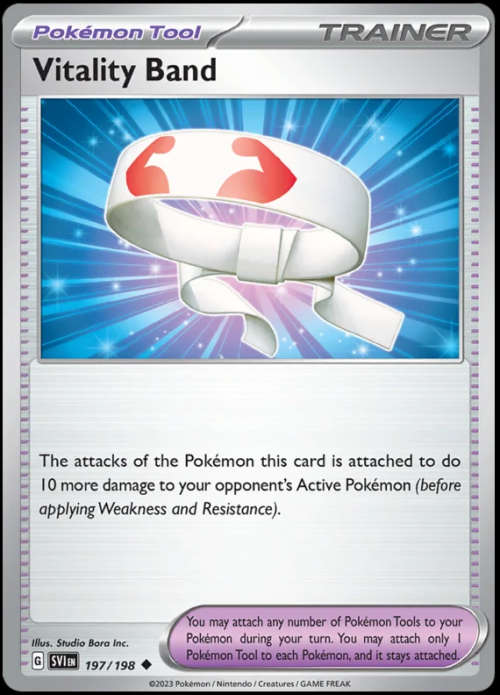 Pokemon Trading Cards - Vitality Band - 197/198 - Uncommon - Scarlet & Violet (Base Set) - NM