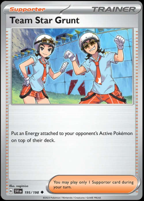 Pokemon Trading Cards - Team Star Grunt - 195/198 - Uncommon - Scarlet & Violet (Base Set) - NM