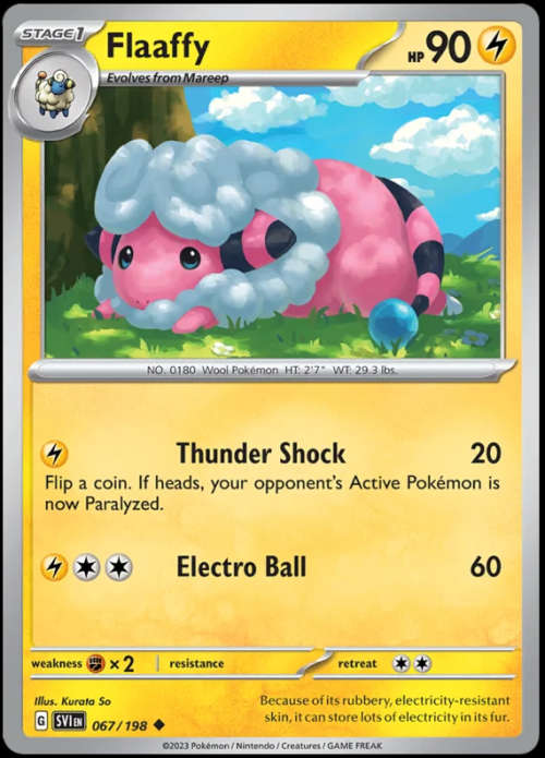 Pokemon Trading Cards - Flaaffy - 067/198 - Uncommon - Scarlet & Violet (Base Set) - NM