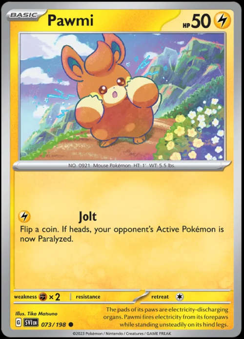 Pokemon Trading Cards - Pawmi - 073/198 - Common - Scarlet & Violet (Base Set) - NM