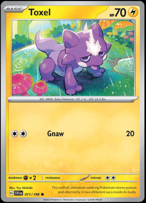 Pokemon Trading Cards - Toxel - 071/198 - Common - Scarlet & Violet (Base Set) - NM