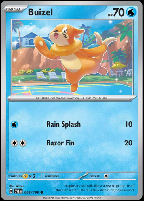 Pokemon Trading Cards - Buizel - 046/198 - Common - Scarlet & Violet - NM