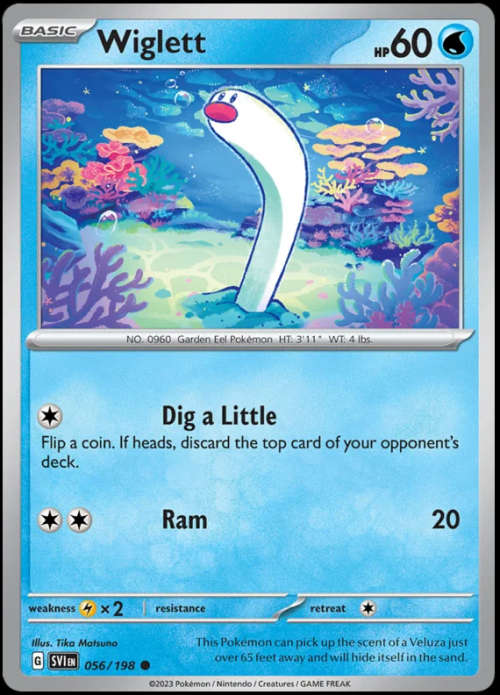 Pokemon Trading Cards - Wiglett - 056/198 - Common - Scarlet & Violet - NM
