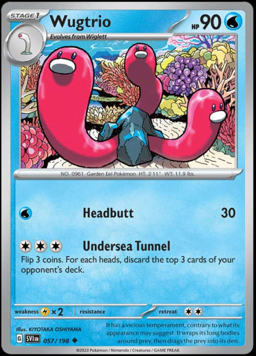 Pokemon Trading Cards - Wugtrio - 057/198 - Uncommon - Scarlet & Violet - NM