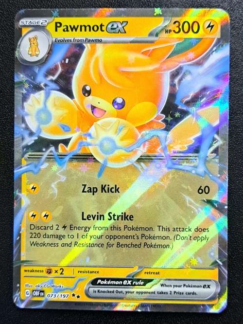 Pokemon Trading Cards - Pawmot ex - 073/197 - Ultra Rare - Obsidian Flames - NM