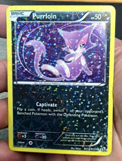 Pokemon Trading Cards -  Purrloin - RC13/RC25 - Black & White 11: Legendary Treasures NM