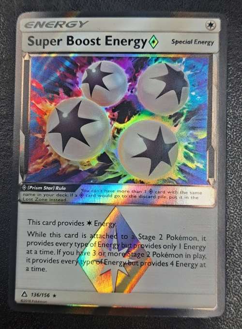 Pokemon Trading Cards -  Super Boost Energy Prism Star - 136/156 - Holo Rare - Ultra Prism  - NM