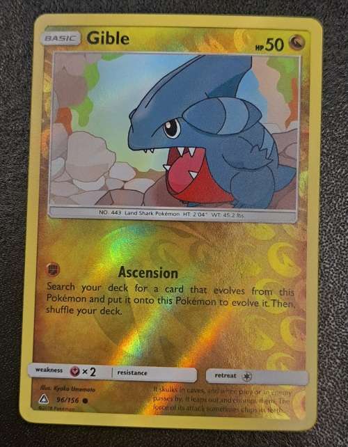 Pokemon Trading Cards - Gible - 96/156 - Reverse Holo - Ultra Prism  - NM