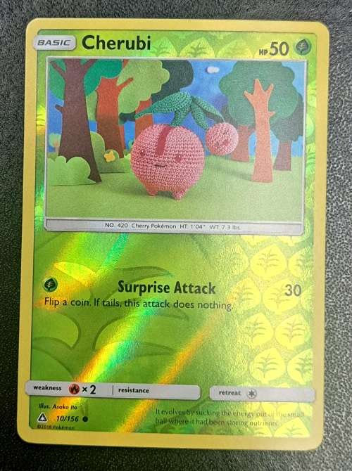Pokemon Trading Cards - Cherubi - 10/156 - Reverse Holo - Ultra Prism  - NM